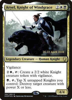 Aryel, Knight of Windgrace card from Prerelease Cards