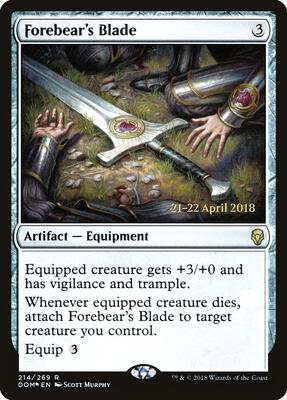 Forebear's Blade card from Prerelease Cards
