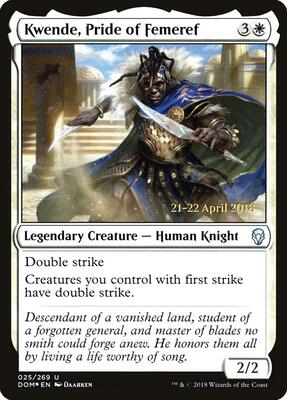 Kwende, Pride of Femeref card from Prerelease Cards