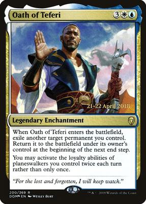 Oath of Teferi card from Prerelease Cards