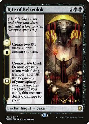 Rite of Belzenlok card from Prerelease Cards