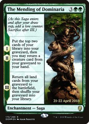 The Mending of Dominaria card from Prerelease Cards