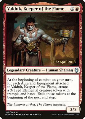 Valduk, Keeper of the Flame card from Prerelease Cards