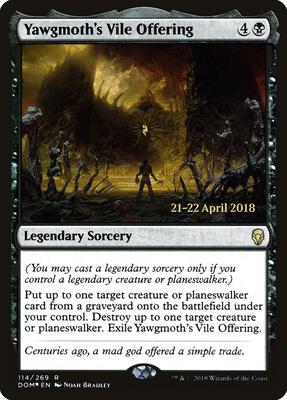 Yawgmoth's Vile Offering card from Prerelease Cards