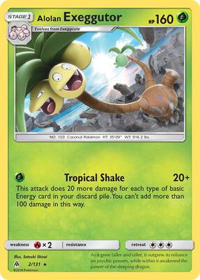 Alolan Exeggutor card from SM - Forbidden Light