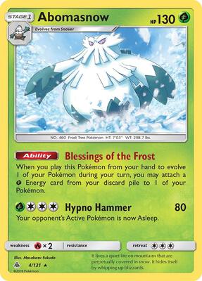 Abomasnow card from SM - Forbidden Light