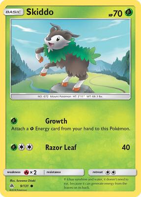 Skiddo card from SM - Forbidden Light