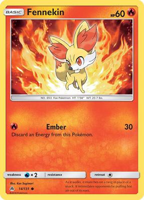 Fennekin (14) card from SM - Forbidden Light