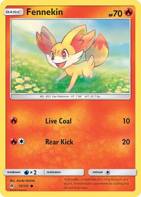 Fennekin (15) card from SM - Forbidden Light