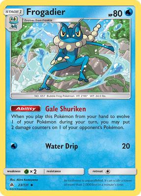 Frogadier card from SM - Forbidden Light