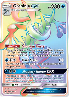 Greninja GX (Secret) card from SM - Forbidden Light