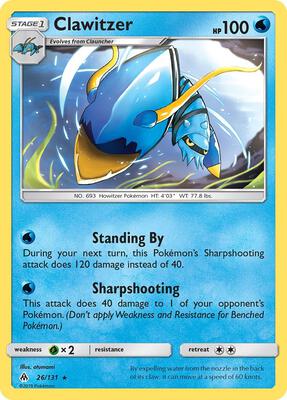 Clawitzer card from SM - Forbidden Light