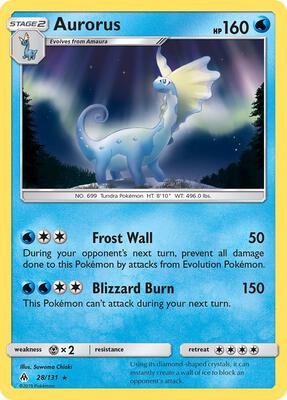 Aurorus card from SM - Forbidden Light