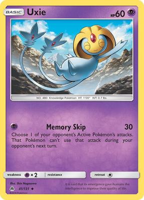 Uxie card from SM - Forbidden Light