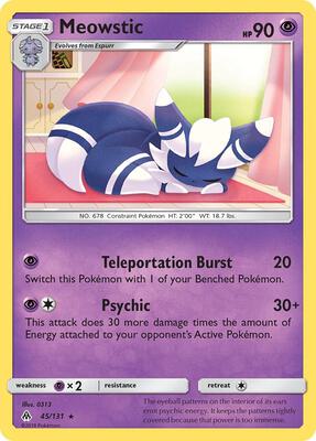 Meowstic card from SM - Forbidden Light
