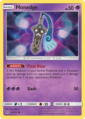 Honedge (46) card from SM - Forbidden Light