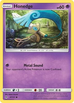 Honedge (47) card from SM - Forbidden Light