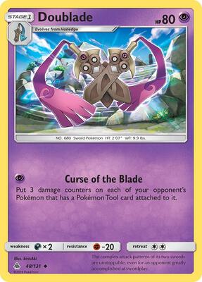 Doublade card from SM - Forbidden Light