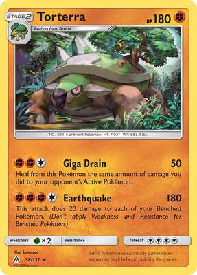 Torterra card from SM - Forbidden Light