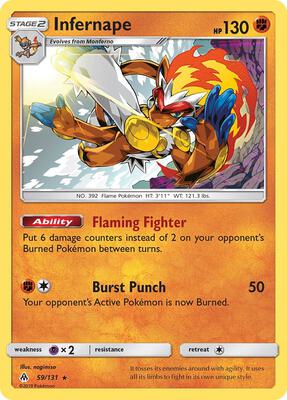 Infernape card from SM - Forbidden Light