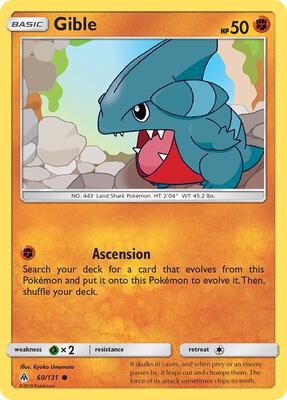 Gible card from SM - Forbidden Light