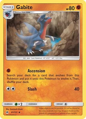 Gabite card from SM - Forbidden Light