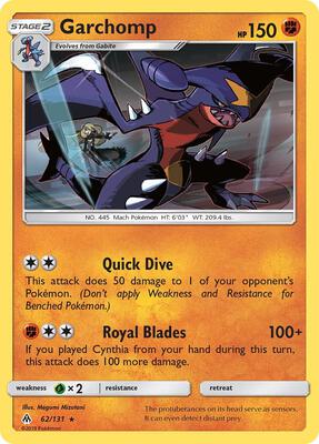 Garchomp card from SM - Forbidden Light