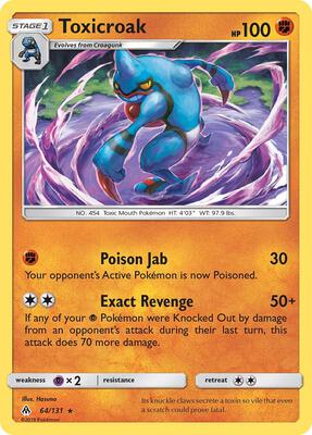 Toxicroak card from SM - Forbidden Light
