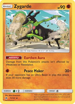 Zygarde (71) card from SM - Forbidden Light