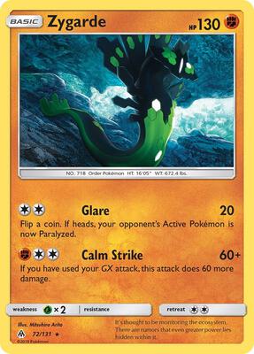 Zygarde (72) card from SM - Forbidden Light