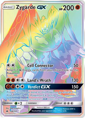 Zygarde GX (Secret) card from SM - Forbidden Light