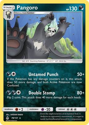 Pangoro card from SM - Forbidden Light