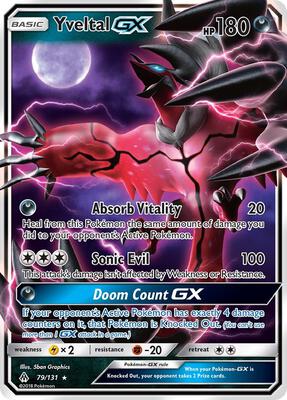 Yveltal GX card from SM - Forbidden Light