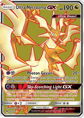 Ultra Necrozma GX (Full Art) card from SM - Forbidden Light