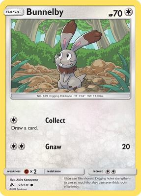 Bunnelby card from SM - Forbidden Light