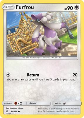 Furfrou card from SM - Forbidden Light