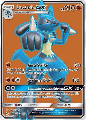 Lucario GX (Full Art) card from SM - Forbidden Light