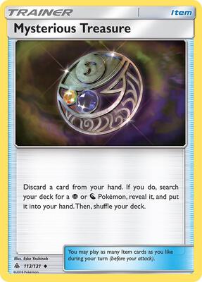 Mysterious Treasure card from SM - Forbidden Light