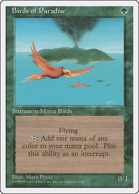 Birds of Paradise card from Fourth Edition