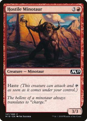 Hostile Minotaur card from Core Set 2019