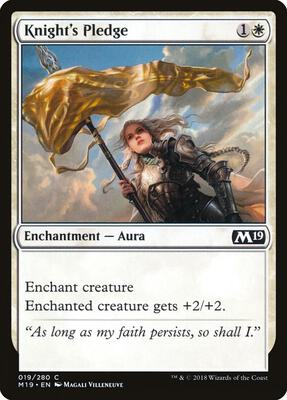 Knight's Pledge card from Core Set 2019