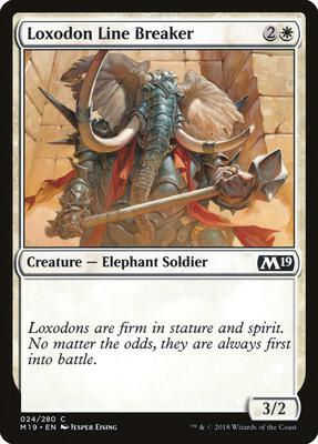 Loxodon Line Breaker card from Core Set 2019