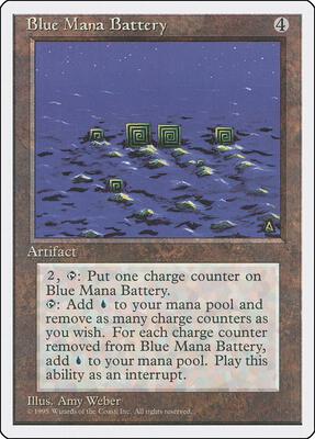 Blue Mana Battery card from Fourth Edition