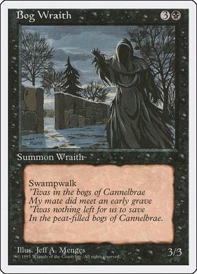 Bog Wraith card from Fourth Edition