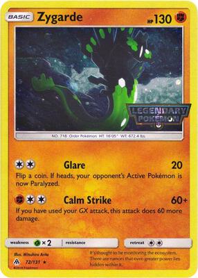 Zygarde - 72/131 (Cosmos Holo) card from Miscellaneous Cards & Products