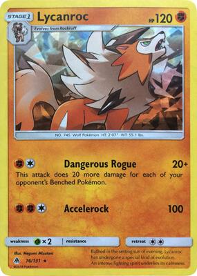 Lycanroc - 76/131 (SM Forbidden Light) card from Deck Exclusives