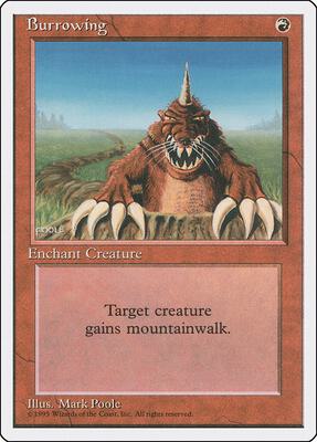 Burrowing card from Fourth Edition