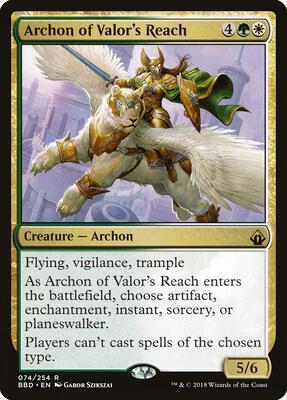 Archon of Valor's Reach card from Battlebond