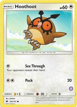 Hoothoot (1) card from SM Trainer Kit: Alolan Sandslash & Alolan Ninetales