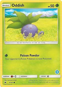 Oddish (11) card from SM Trainer Kit: Alolan Sandslash & Alolan Ninetales